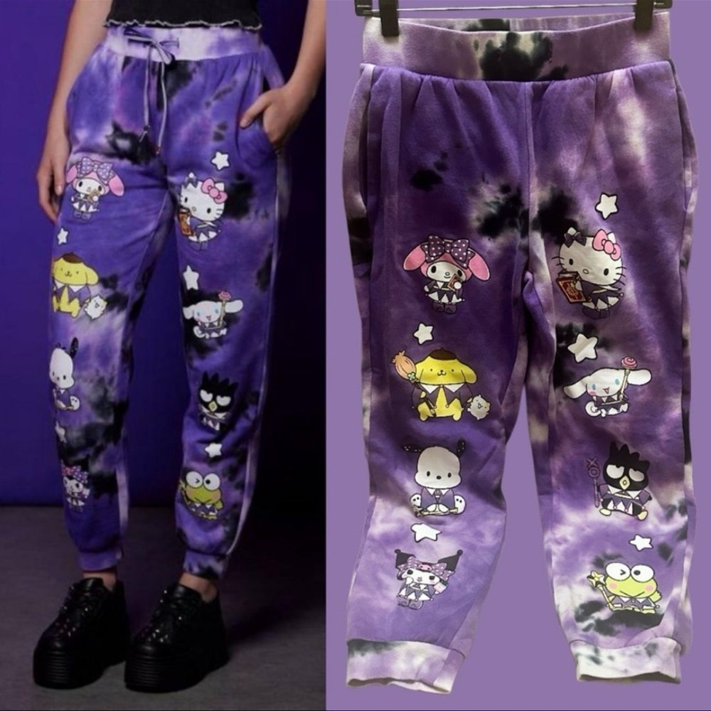 Hello Kitty /Hot Topic Purple Tie-Dye Women’s Joggers M